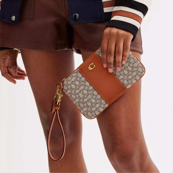 Coach Signature Jacquard Small Wristlet - Picture 2 of 12